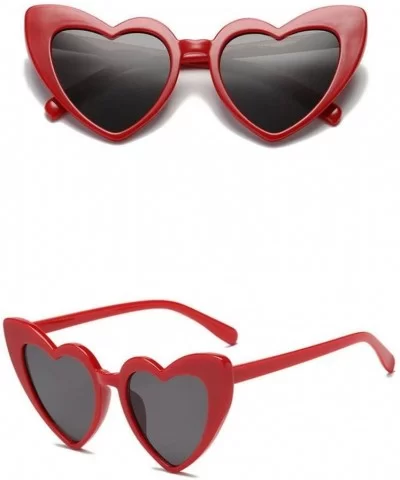 Women Retro Fashion Heart-shaped Shades Sunglasses Integrated UV Glasses - D - C118C0UOSX5 $5.36 Goggle