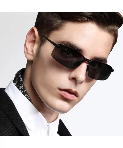 Rectangular Sunglasses for Men Women-Polarized UV400 Rimless Fashion Unisex Driving Sun Glasses - CC18QNSIMQZ $30.25 Rimless