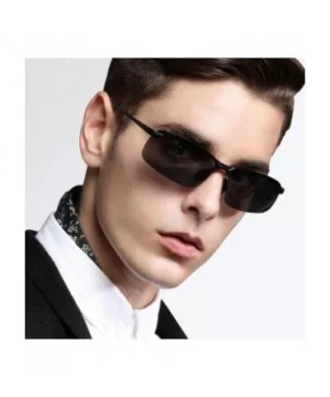 Rectangular Sunglasses for Men Women-Polarized UV400 Rimless Fashion Unisex Driving Sun Glasses - CC18QNSIMQZ $30.25 Rimless