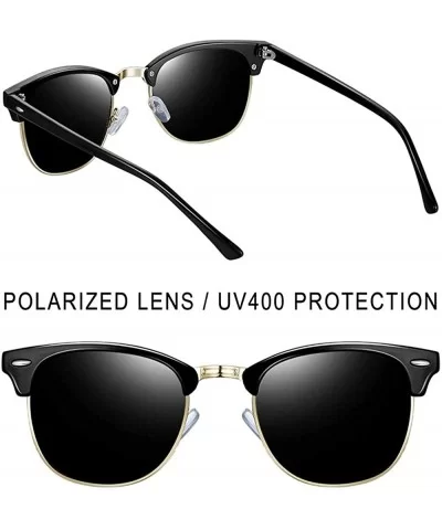 Retro Half Frame Polarized Sunglasses Men-Classic Style Sunglasses Women-Black simple packaging_Like the pictures - CM198NCZW...