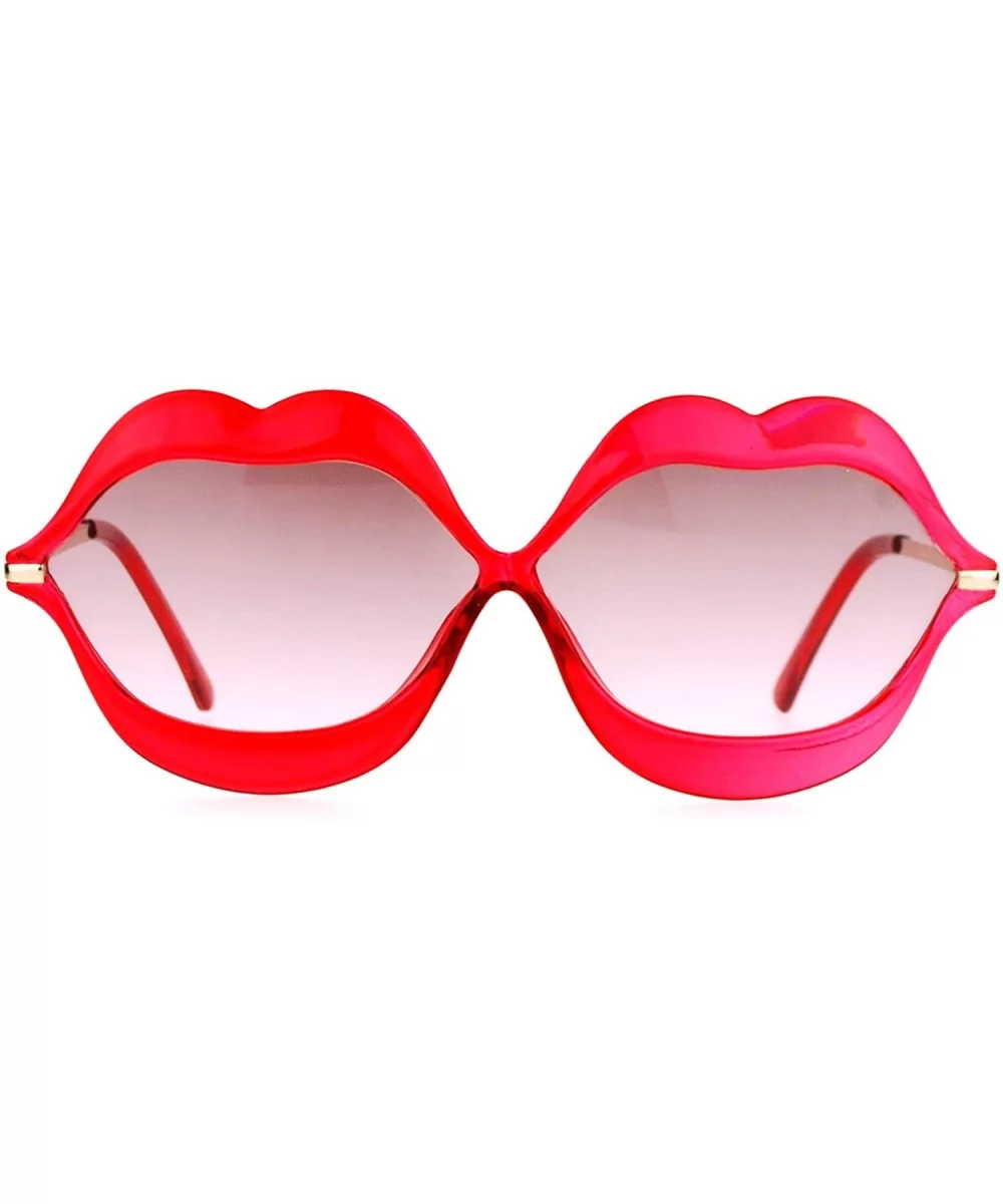 Love Lip Shape Kiss Womens Sunglasses - Red - CW12K07RBGF $5.19 Oval