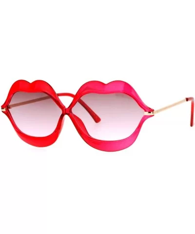 Love Lip Shape Kiss Womens Sunglasses - Red - CW12K07RBGF $5.19 Oval