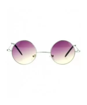 Extra Small Snug Color Gradient Retro Vintage Round Circle Lens Sunglasses - Silver Purple Yellow - CA11ZANZPUN $6.13 Round