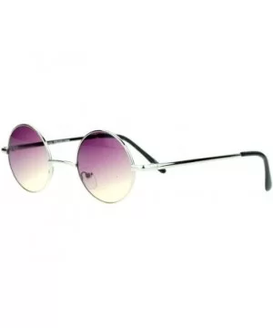 Extra Small Snug Color Gradient Retro Vintage Round Circle Lens Sunglasses - Silver Purple Yellow - CA11ZANZPUN $6.13 Round