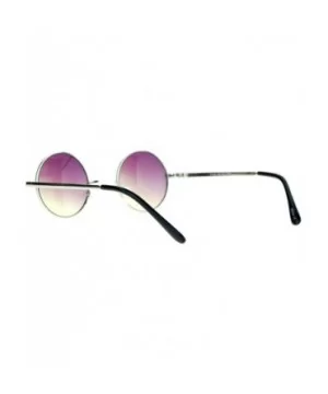 Extra Small Snug Color Gradient Retro Vintage Round Circle Lens Sunglasses - Silver Purple Yellow - CA11ZANZPUN $6.13 Round