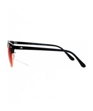 Mens Color Lens Half Horn Rim Classic Hipster DJ Sunglasses - Red - CX12O20SO7Q $7.83 Rectangular