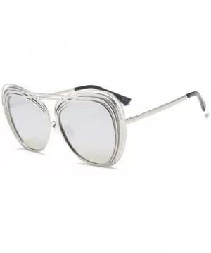 Polarized Sunglasses Protection Lightweight Designer - White Mirrored - CI18KR8NOX8 $15.97 Aviator