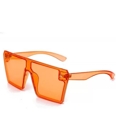 Oversized Sunglasses Fashion colorful Glasses - Orange - CN194ML0ORM $7.49 Square