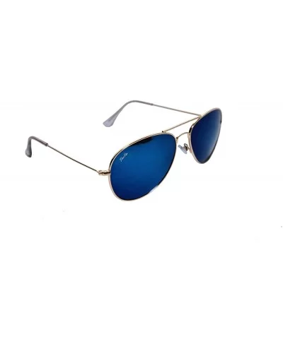 Aviator - Blue/Gold/Green/Gray Mirror Sunglasses - Gray - CE18U92R0E2 $15.62 Oval