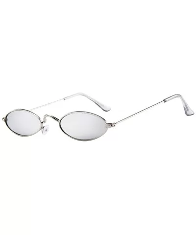 Fashion Mens Womens Retro Small Oval Sunglasses Metal Frame Shades Eyewear - G - CN18QKMUNTX $8.36 Goggle