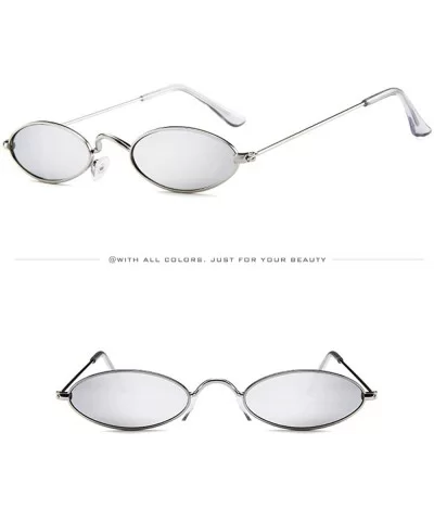 Fashion Mens Womens Retro Small Oval Sunglasses Metal Frame Shades Eyewear - G - CN18QKMUNTX $8.36 Goggle