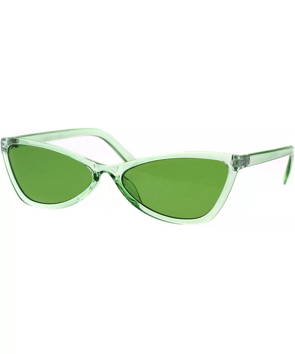 Wide Cateye Butterfly Sunglasses Womens Trendy Translucent Color Frame - Green - C518H8K6K05 $7.77 Butterfly