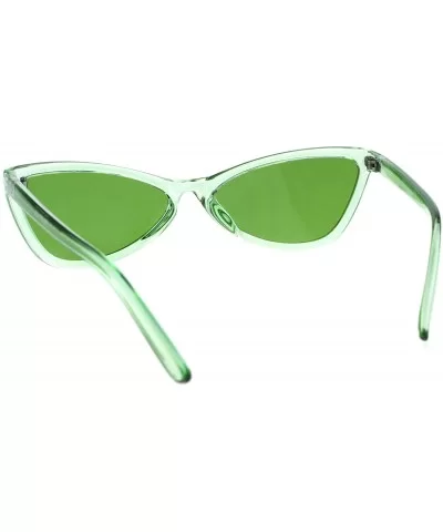 Wide Cateye Butterfly Sunglasses Womens Trendy Translucent Color Frame - Green - C518H8K6K05 $7.77 Butterfly