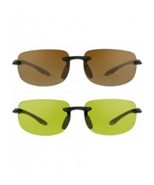 BIFOCAL Reading Sunglasses Yellow High Definition Smoke Brown Men Women - Hd Black & Yellow Black - CE18DA5OTHK $16.22 Rimless