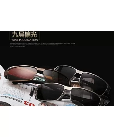 Driving No-polarized Sunglasses Men's Goggles HD Lenses with Case Durable Frame UV Protection - Black Grey - C318KR9Z5KH $9.9...