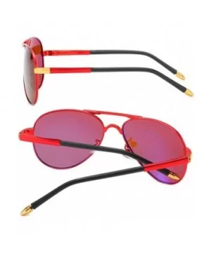 Luxury aviator Men's Polarized Driving Sunglasses shades For Men UV400 - Red Arm Gold Bridge Tea Lens - CJ18NZHGGZK $12.50 Go...