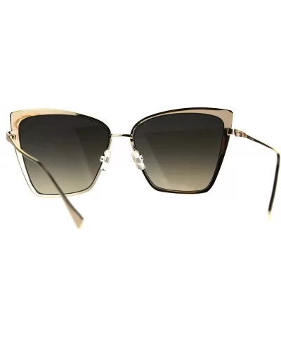 Trendy Fashion Sunglasses Womens Square Butterfly Metal Frame UV 400 - Gold Beige (Beige Smoke) - CS189U48G8C $6.47 Butterfly