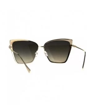 Trendy Fashion Sunglasses Womens Square Butterfly Metal Frame UV 400 - Gold Beige (Beige Smoke) - CS189U48G8C $6.47 Butterfly