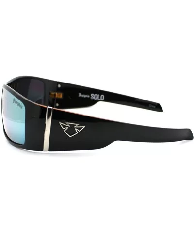 Insignia Optics Classic Men's Thick Temple Warp Around Biker Style Sunglasses - Black Orange - CJ11D2XK6SZ $7.44 Rectangular