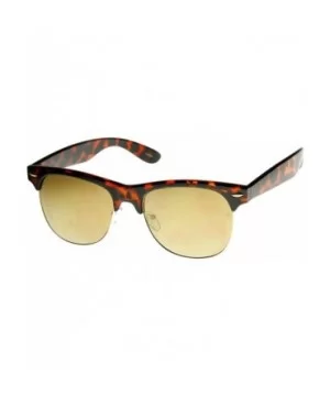 Classic Half Frame Flash Mirror Lens Horn Rimmed Sunglasses (Tortoise Brown) - CP11GHFS12N $8.21 Wayfarer