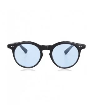 Vintage Round Wayfer Women's Sunglasses - Black Frame/Blue Lens - CQ18U74ZET2 $9.43 Round