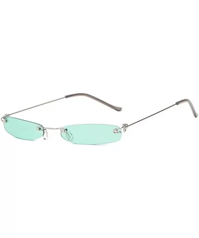 Women Tiny Sunglasses Men Small Narrow Sun Glasses Retro Rectangle Female Black - Green - C118XEC3MSY $8.46 Aviator