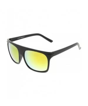 Action Sport Square Color Mirror Flash Lens Skate Flat Top Sunglasses - Black Sun - CH11VK7A1VB $6.57 Sport