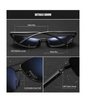 Men Polarized Sunglasses Rectangle Aloly Frame Sun Glasses Driving Glasses 90091 - Grey - CT18WYSSTMX $10.12 Sport