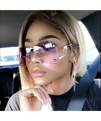 32g Irregular Frameless Sunglasses Women Gradient Alloy Frame C2 Tea - C1 Gray - C418YKUQ20N $9.63 Aviator