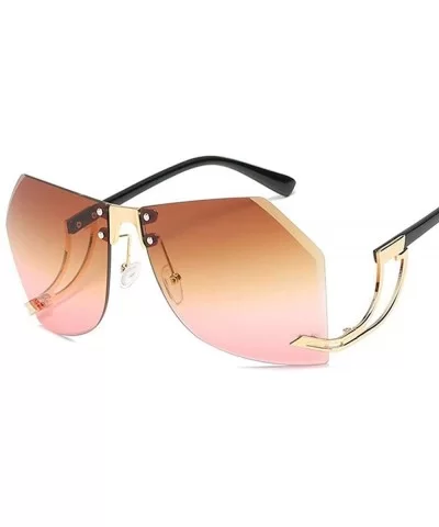 32g Irregular Frameless Sunglasses Women Gradient Alloy Frame C2 Tea - C1 Gray - C418YKUQ20N $9.63 Aviator