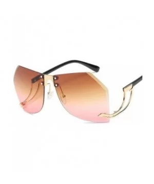 32g Irregular Frameless Sunglasses Women Gradient Alloy Frame C2 Tea - C1 Gray - C418YKUQ20N $9.63 Aviator