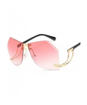 32g Irregular Frameless Sunglasses Women Gradient Alloy Frame C2 Tea - C1 Gray - C418YKUQ20N $9.63 Aviator