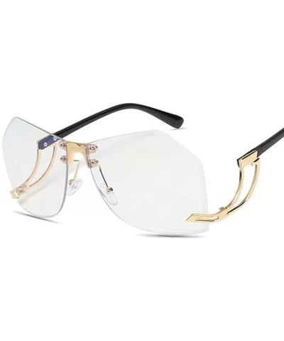 32g Irregular Frameless Sunglasses Women Gradient Alloy Frame C2 Tea - C1 Gray - C418YKUQ20N $9.63 Aviator