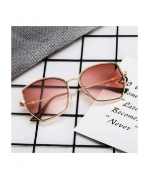 Unisex Polarized Aviator Sunglasses Classic Women Retro Irregular Designer Goggles - Gold - CH18REZNTNX $7.60 Round