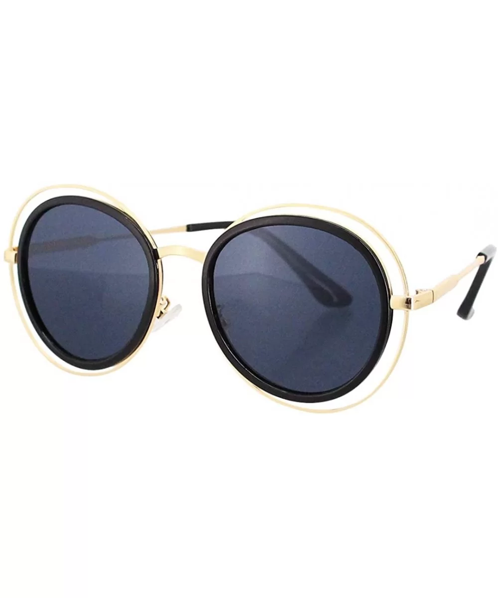 Oversized Style Sunglasses Sexy Retro Round for Women Men Girls - Black Frame Gray Lens - CP18QIN5G8A $6.39 Oversized