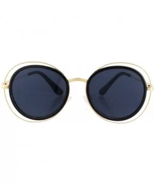 Oversized Style Sunglasses Sexy Retro Round for Women Men Girls - Black Frame Gray Lens - CP18QIN5G8A $6.39 Oversized