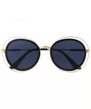 Oversized Style Sunglasses Sexy Retro Round for Women Men Girls - Black Frame Gray Lens - CP18QIN5G8A $6.39 Oversized