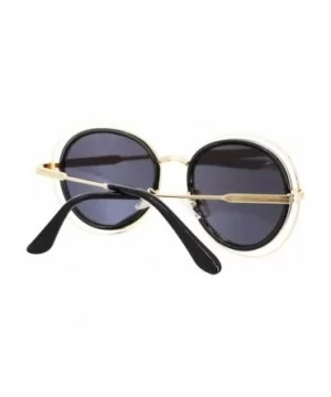 Oversized Style Sunglasses Sexy Retro Round for Women Men Girls - Black Frame Gray Lens - CP18QIN5G8A $6.39 Oversized