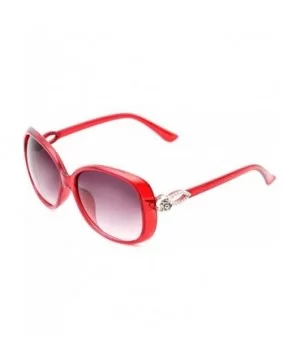 Retro Classic Teardrop Flower Sunglasses for Women Plate Resin UV400 Sunglasses - Red - C318SZTXZ74 $13.87 Rimless