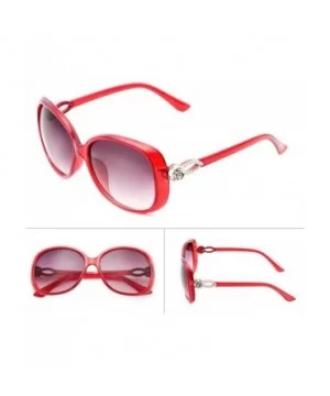 Retro Classic Teardrop Flower Sunglasses for Women Plate Resin UV400 Sunglasses - Red - C318SZTXZ74 $13.87 Rimless