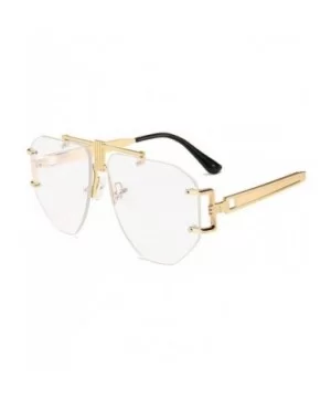 Fashion New Cut Edge Big Frame Retro Punk Style Wind Unisex Sunglasses - Transparent - CY18N9QLDYY $6.89 Butterfly