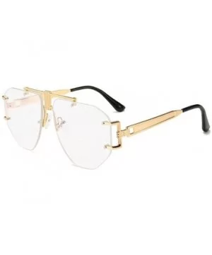 Fashion New Cut Edge Big Frame Retro Punk Style Wind Unisex Sunglasses - Transparent - CY18N9QLDYY $6.89 Butterfly