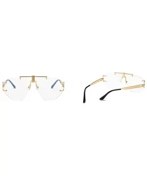 Fashion New Cut Edge Big Frame Retro Punk Style Wind Unisex Sunglasses - Transparent - CY18N9QLDYY $6.89 Butterfly