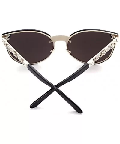 Man and woman Metal sunglasses Oval glasses - C4 - CX18D24IU6Q $11.32 Oval