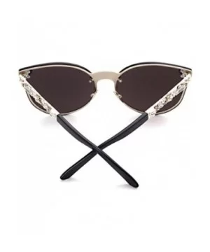 Man and woman Metal sunglasses Oval glasses - C4 - CX18D24IU6Q $11.32 Oval