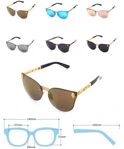 Man and woman Metal sunglasses Oval glasses - C4 - CX18D24IU6Q $11.32 Oval