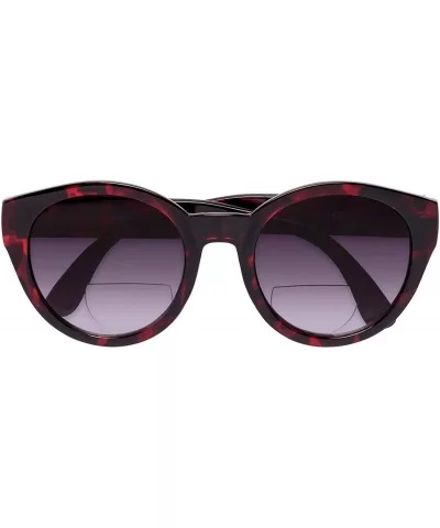 Womens Round Cat Eye Bifocal Sunglasses - 2 Pair Included with Soft Carrying Cases - Sangria - CF196WH6KYD $15.10 Round