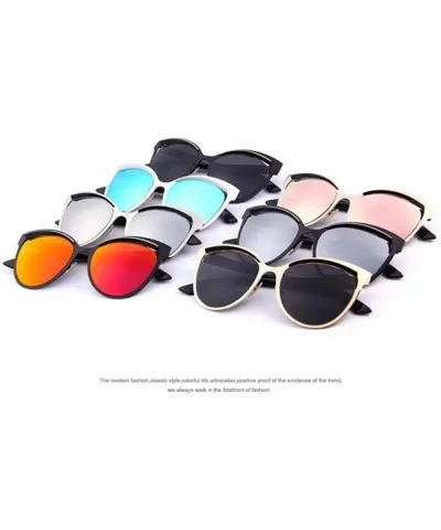 Fashion Women Cat Eye Sunglasses Classic Brand Designer Sunglasses C02 Blue - C04 Red - C218XDUI6CS $9.66 Oversized