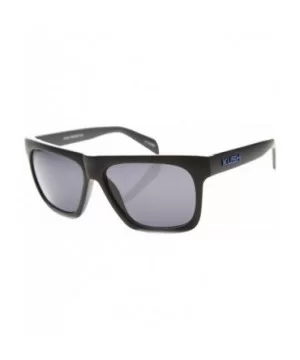 Flat Top Squared-Off Horned Rim Sunglasses - Black-blue Smoke - CO11Y9O5T5B $6.44 Wayfarer