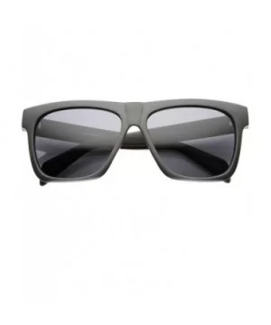 Flat Top Squared-Off Horned Rim Sunglasses - Black-blue Smoke - CO11Y9O5T5B $6.44 Wayfarer